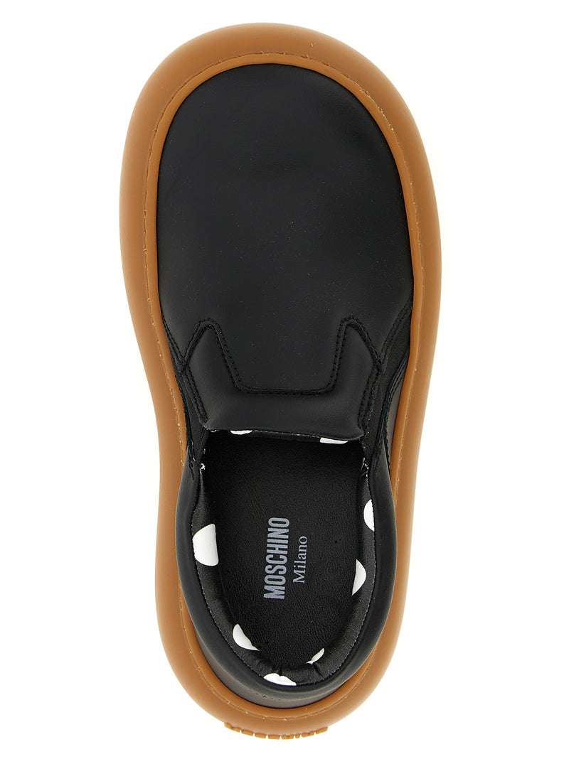 Moschino Ollie Black Leather Chunky Sneakers for Women