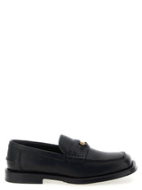 Moschino Berlin Black Velvet Leather Slip-On Loafers