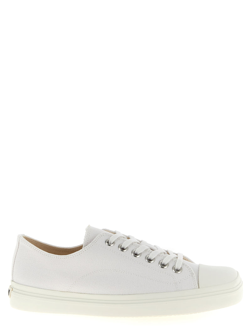 Moschino White Cotton Low Top Sneakers