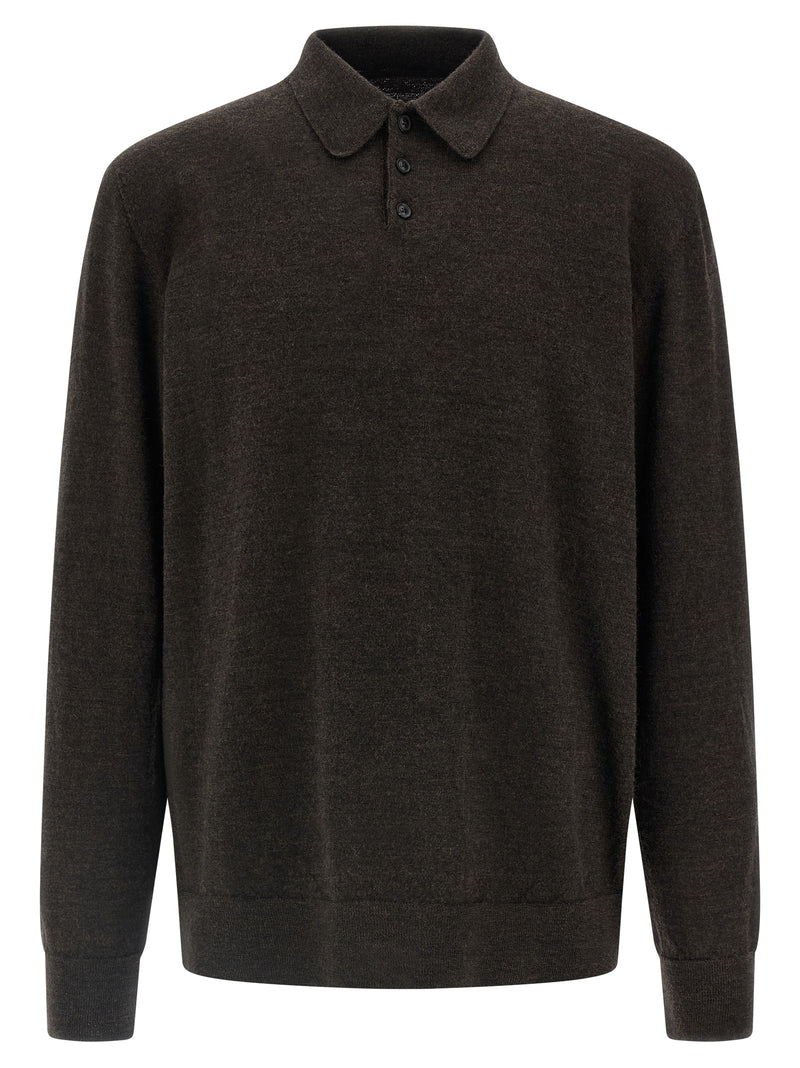 Maison Margiela Brown Wool Polo Shirt
