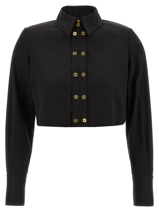 Chemisier noir en lycra Elisabetta Franchi