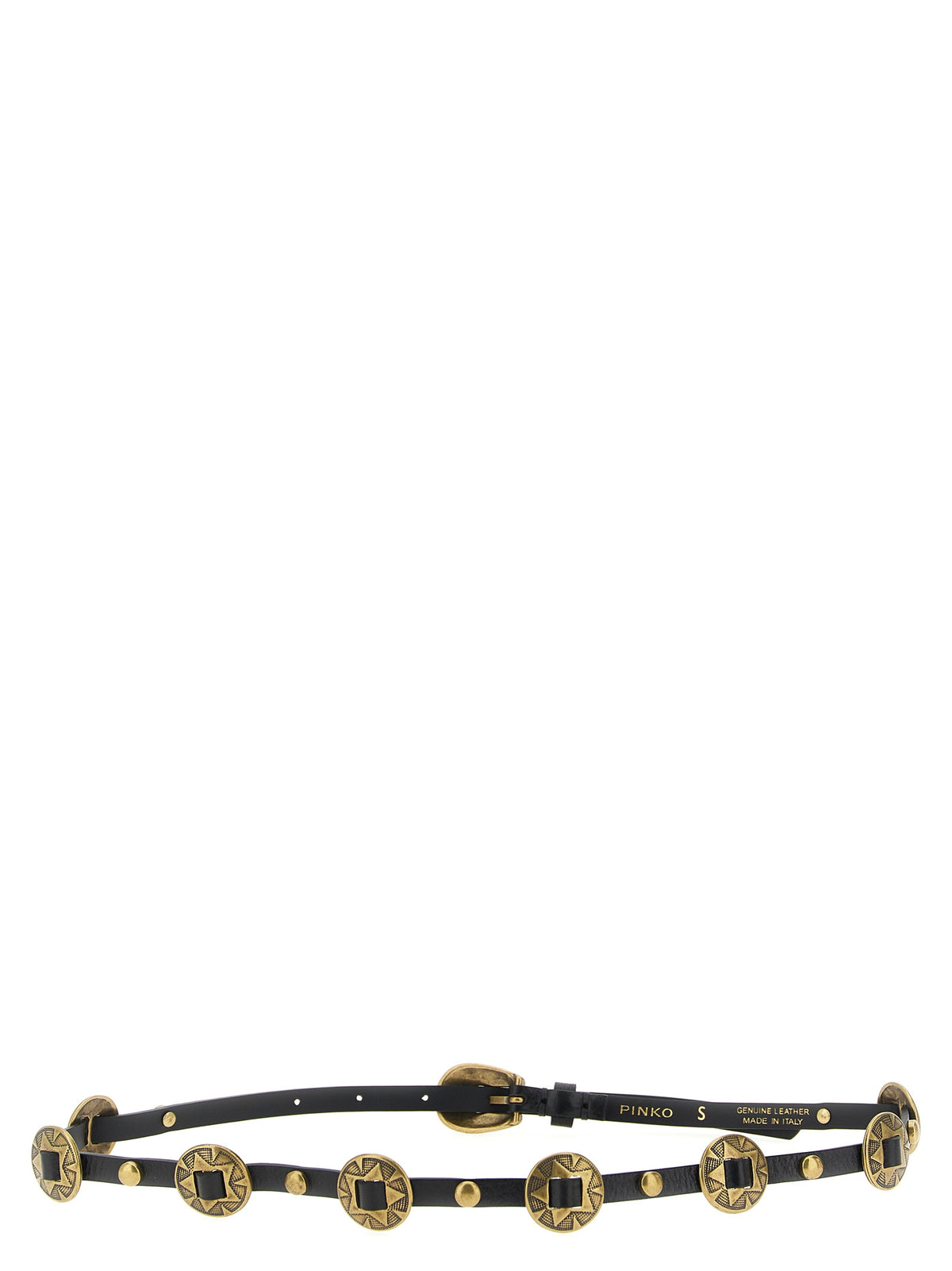PINKO Black Calfskin Thin Belt