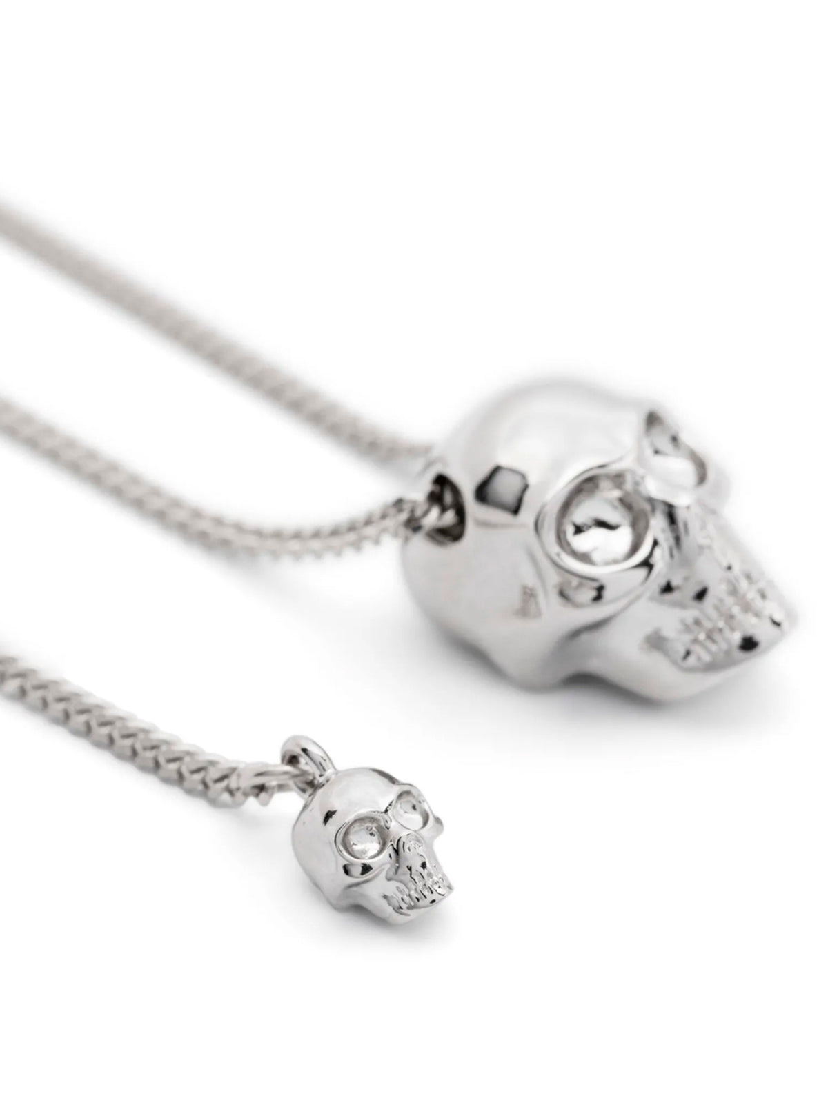 Alexander McQueen Silver Brass Skull Necklace