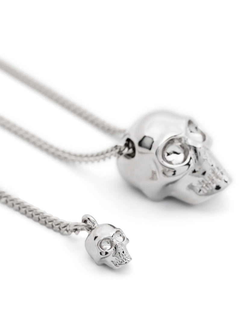 Alexander McQueen Silver Brass Skull Necklace