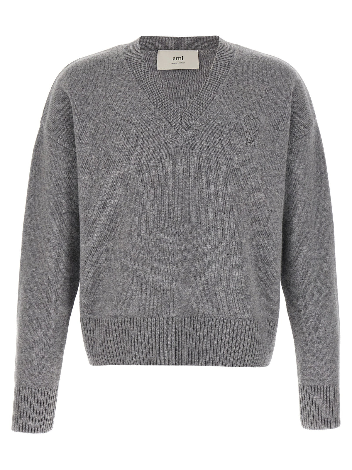 Ami Paris Gray Wool Cardigan