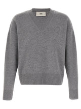 Ami Paris Gray Wool Cardigan