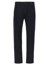 Pantalon décontracté en coton bleu Hugo Boss