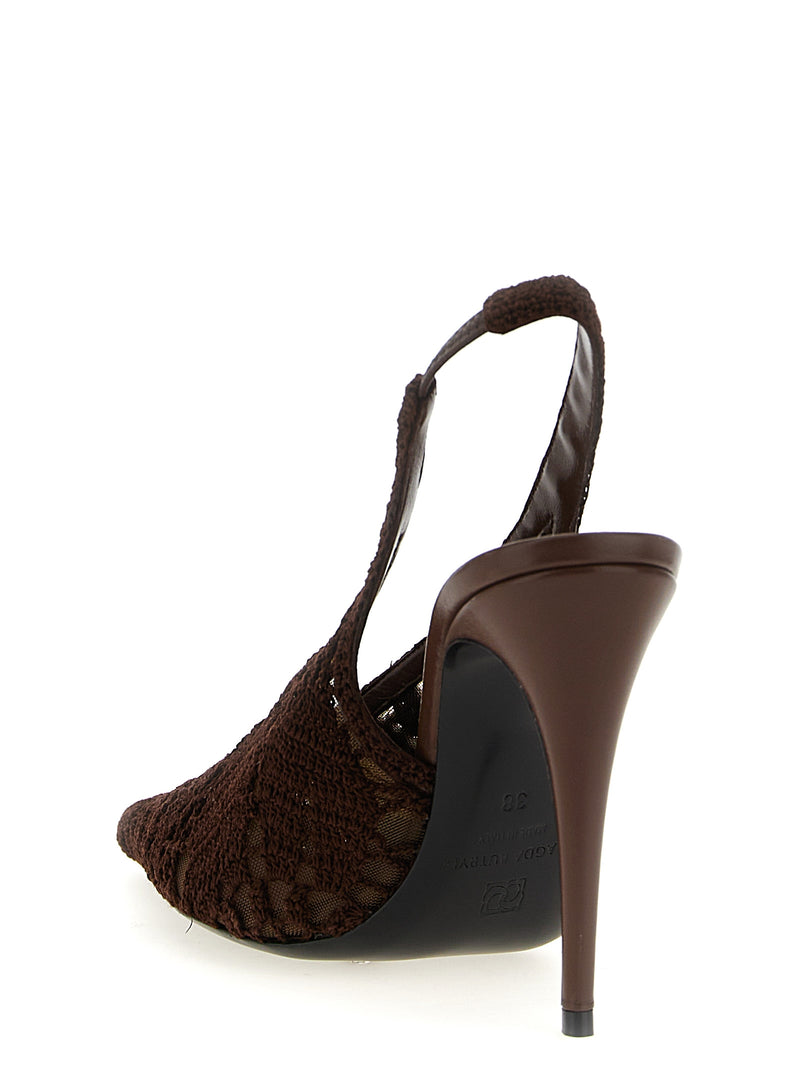 Magda Butrym Brown Cotton High Heel Pumps