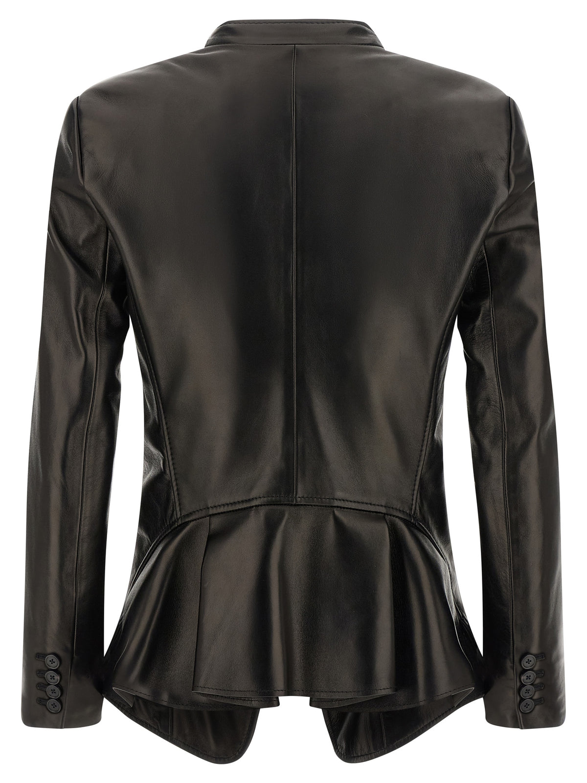 Alexander McQueen Black Lamb Leather Blazer
