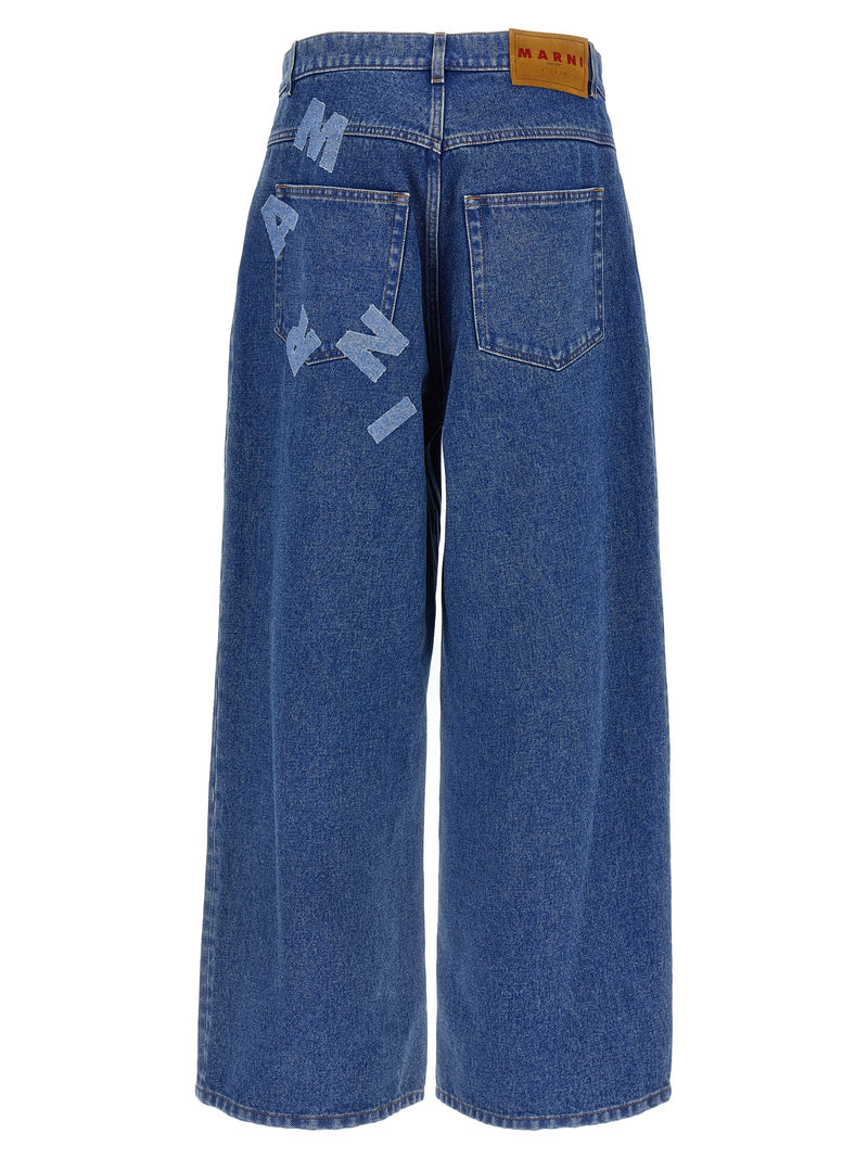 Marni Blue Cotton Denim Jeans - Chic Wide Leg Style