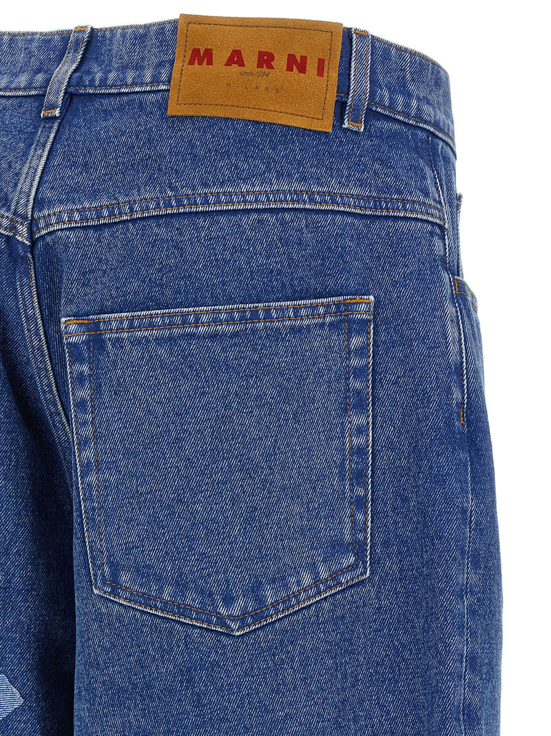 Marni Blue Cotton Denim Jeans - Chic Wide Leg Style