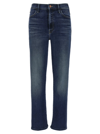 Mother Denim Blue Cotton Flared Jeans