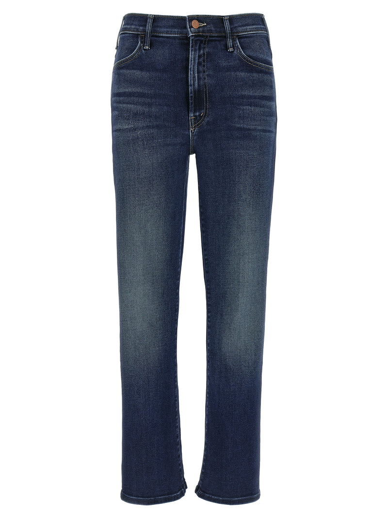 Mother Denim Blue Cotton Flared Jeans