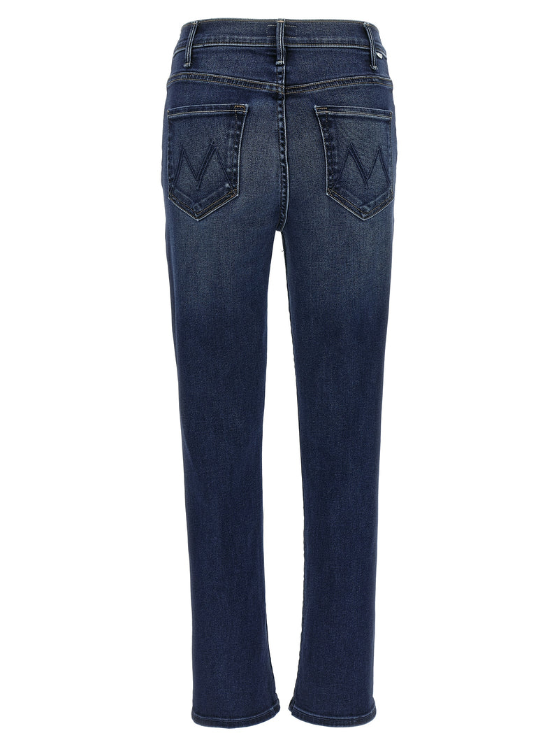 Mother Denim Blue Cotton Flared Jeans