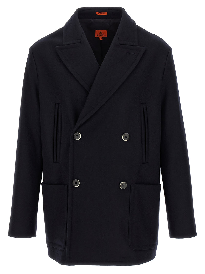 BARENA Dosio Blue Wool Coat for Men