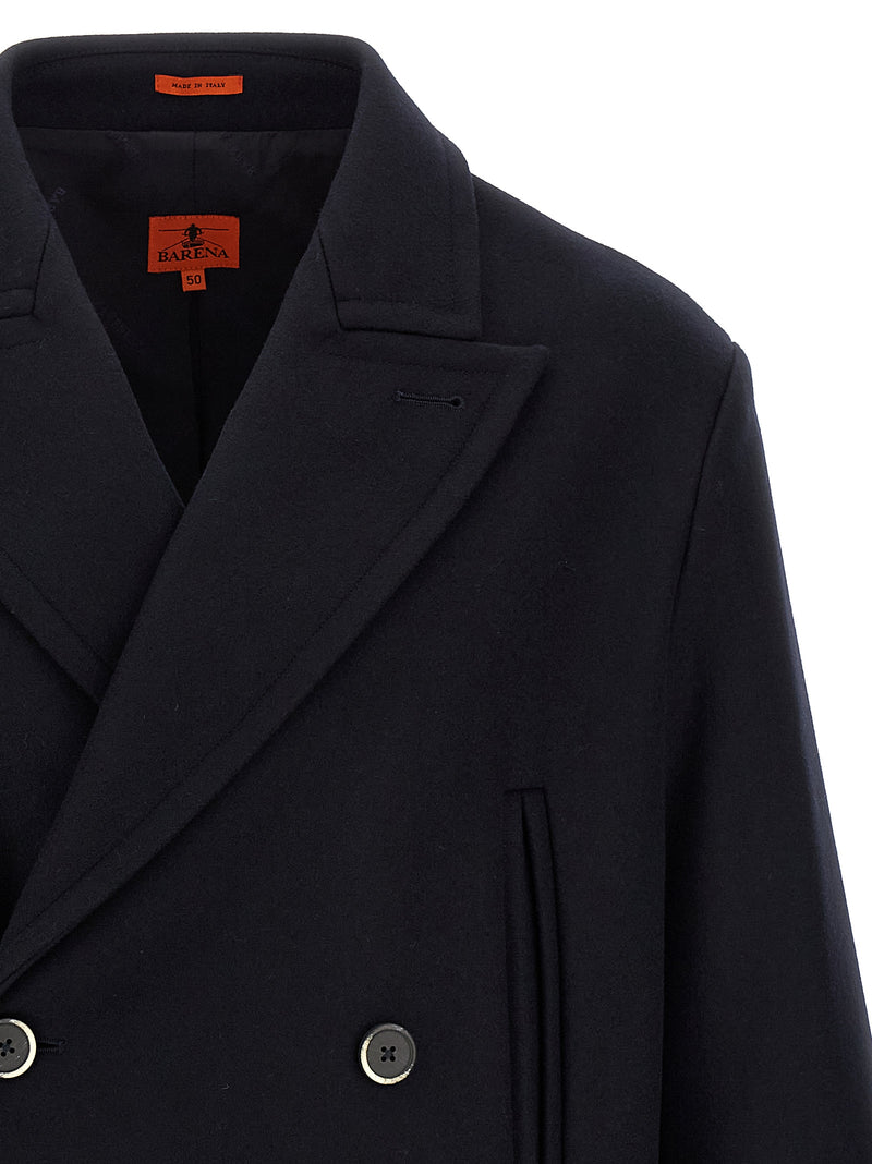 BARENA Dosio Blue Wool Coat for Men