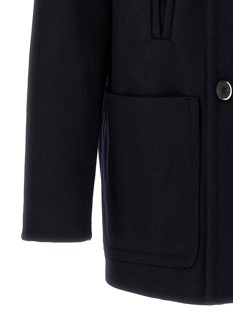 BARENA Dosio Blue Wool Coat for Men