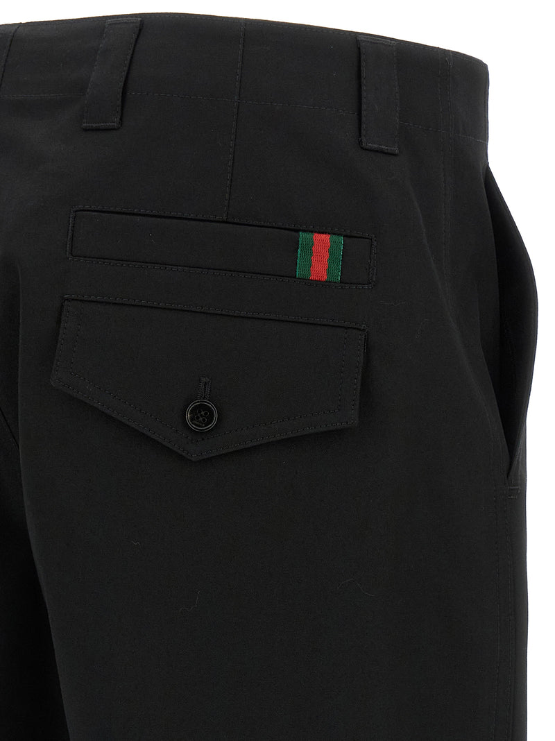 Gucci Black Cotton Casual Pants