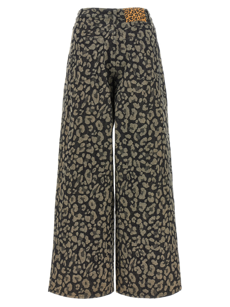 Alanui Multicolor Cotton Casual Pants - Jungle Collection