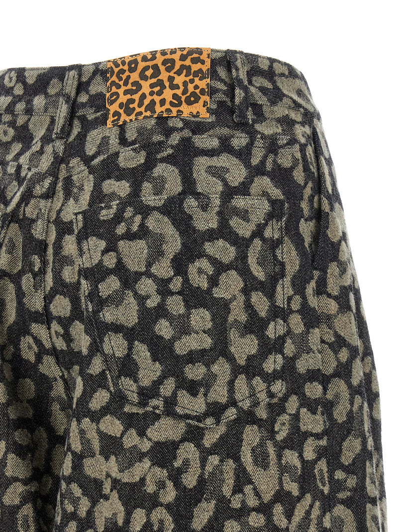 Alanui Multicolor Cotton Casual Pants - Jungle Collection