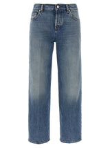 Gucci Blue Cotton Straight-Leg Jeans