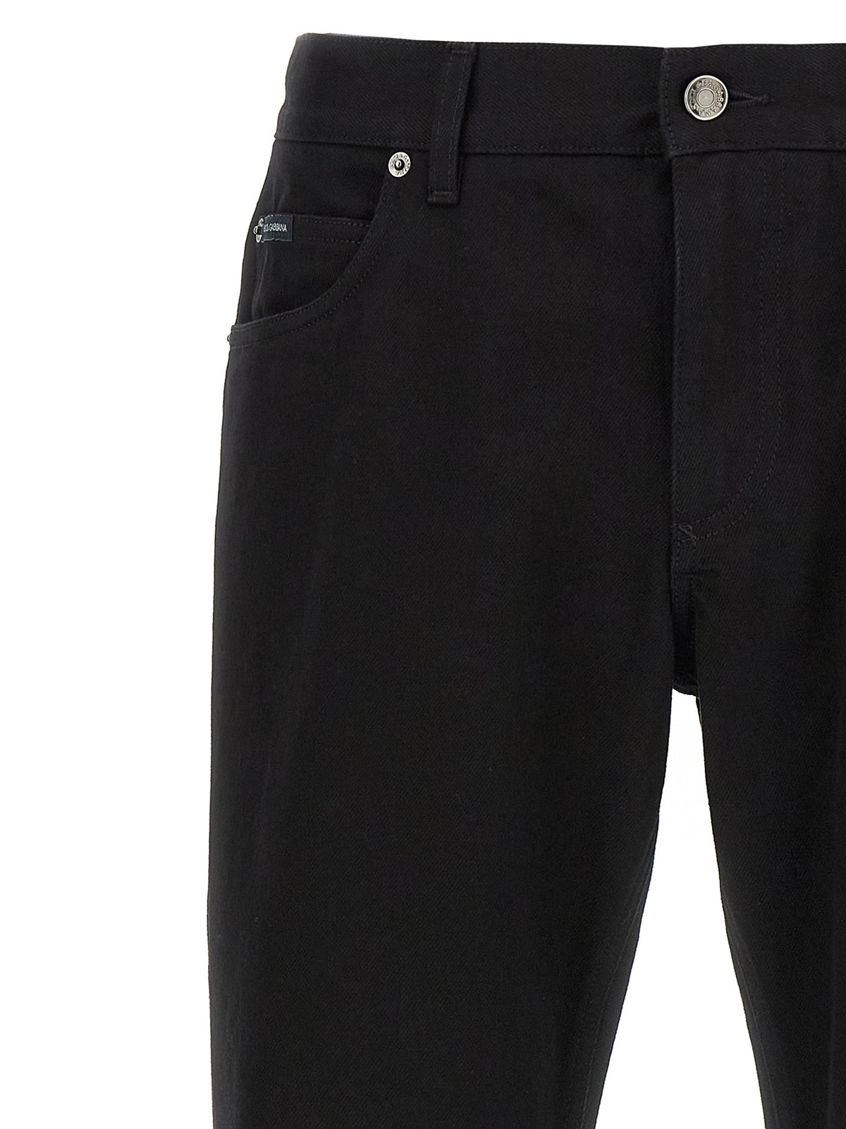 Dolce & Gabbana Black Cotton Straight-Leg Jeans