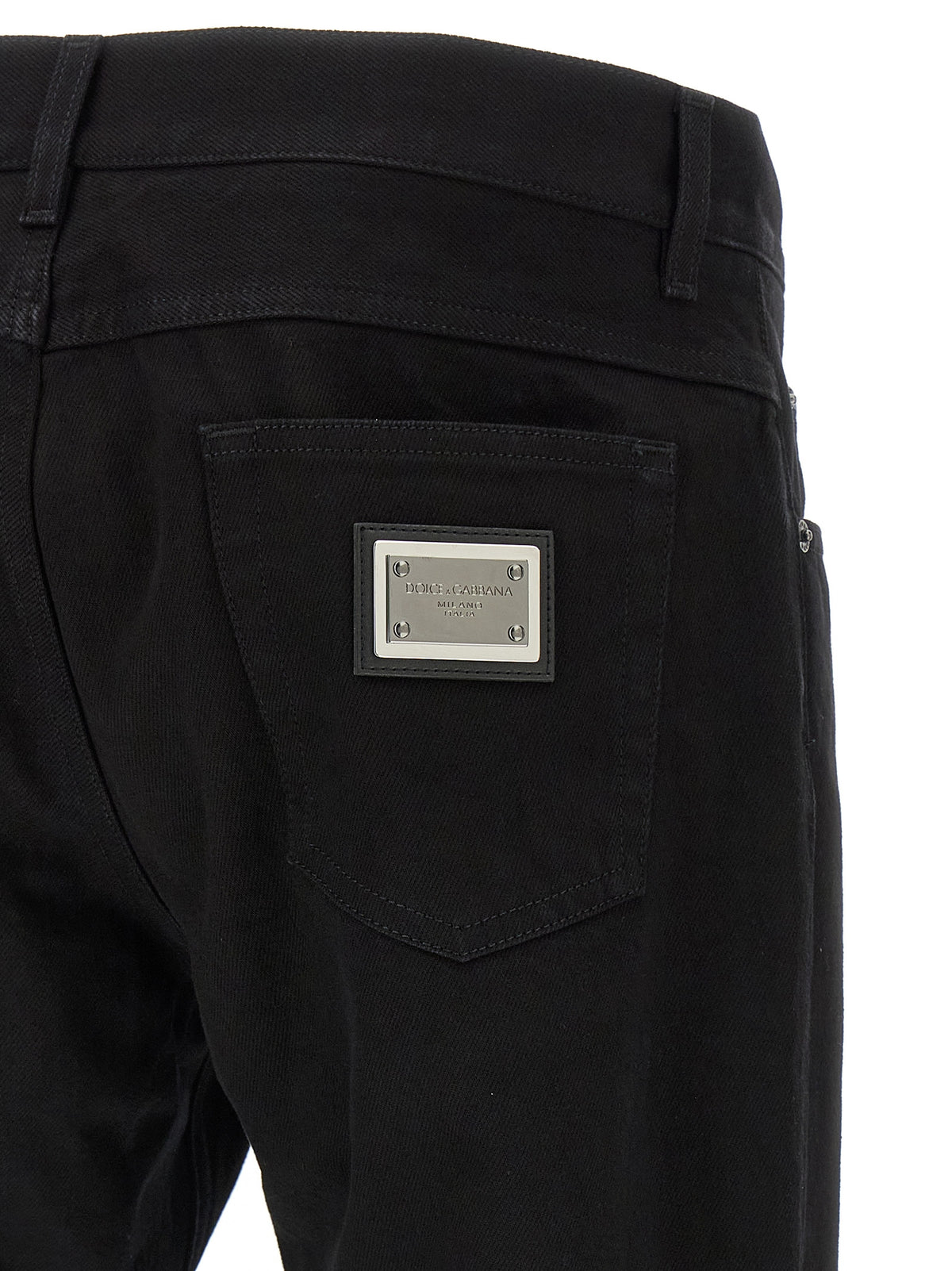 Dolce & Gabbana Black Cotton Straight-Leg Jeans