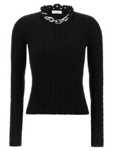 Paco Rabanne Black Wool Cardigan