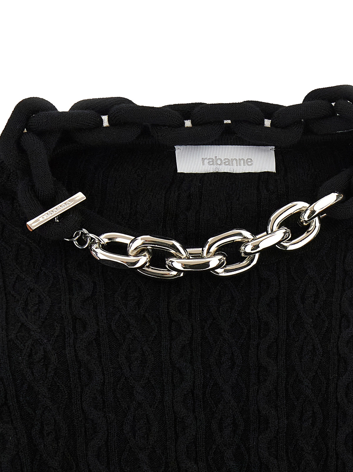 Paco Rabanne Black Wool Cardigan