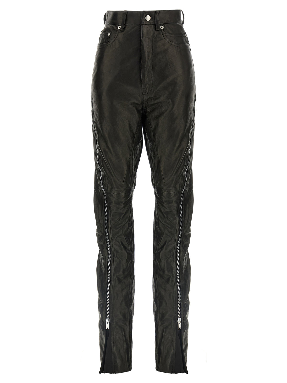 Rick Owens Black Leather Pants