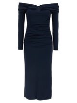 Carolina Herrera Blue Marabou Midi Dress