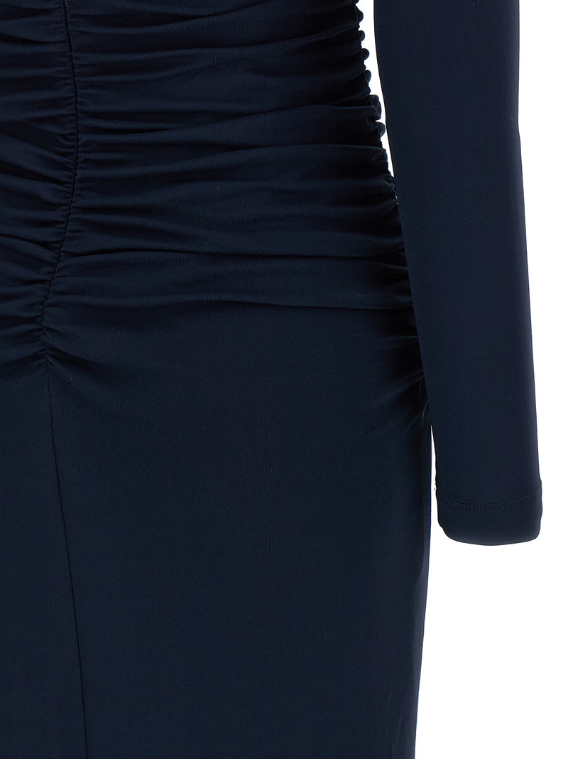 Carolina Herrera Blue Marabou Midi Dress