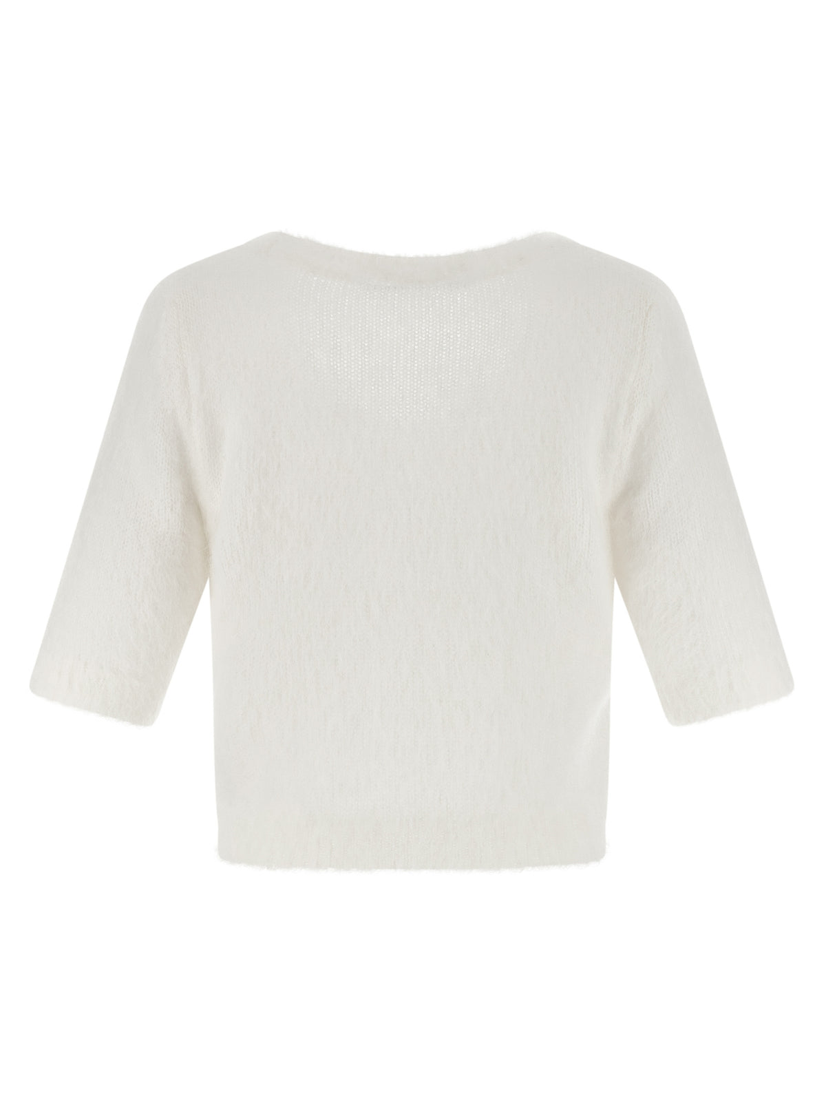 Alessandra Rich White Wool Cardigan