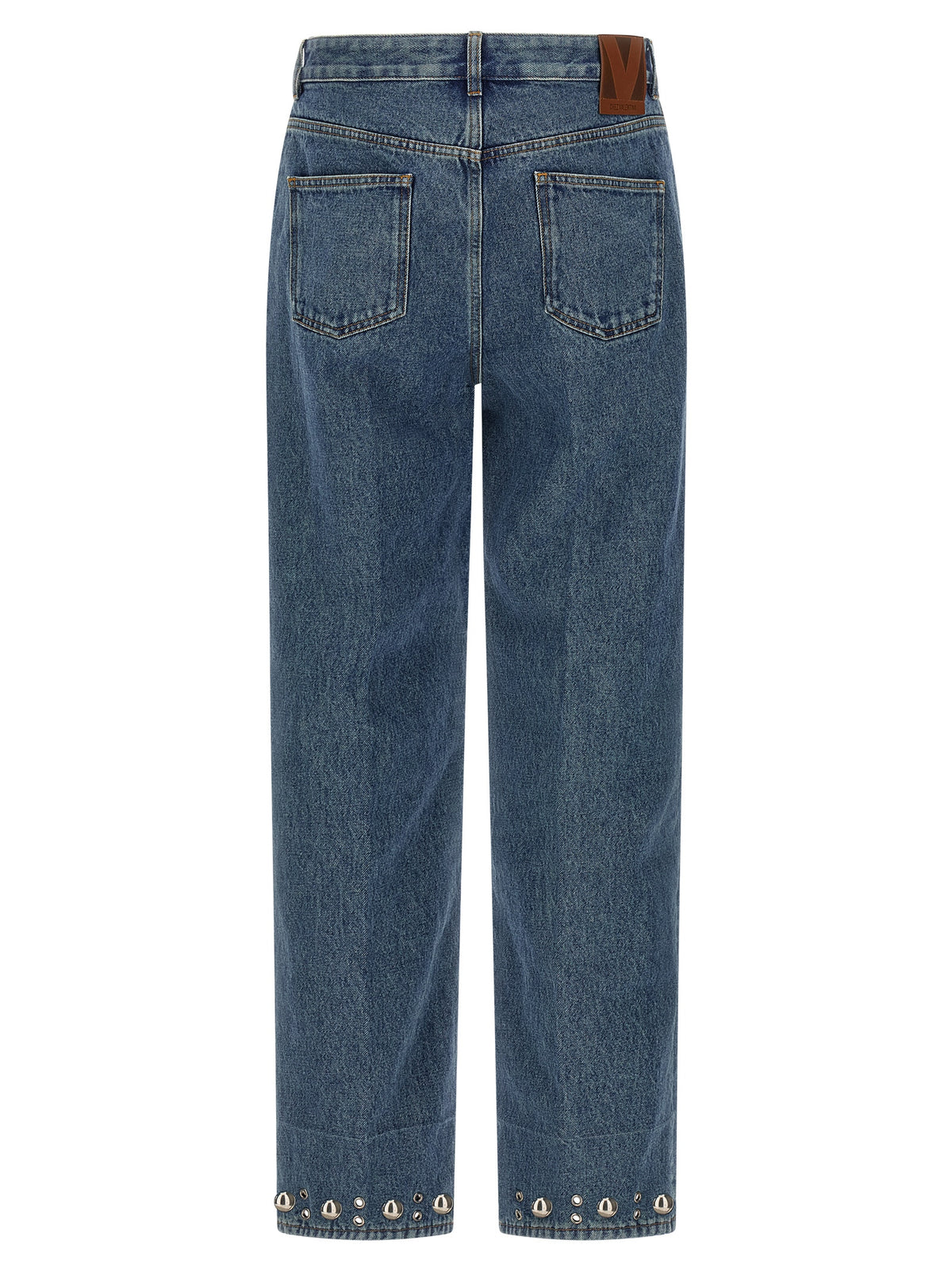 Valentino Garavani Blue Cotton Straight-Leg Jeans for Men