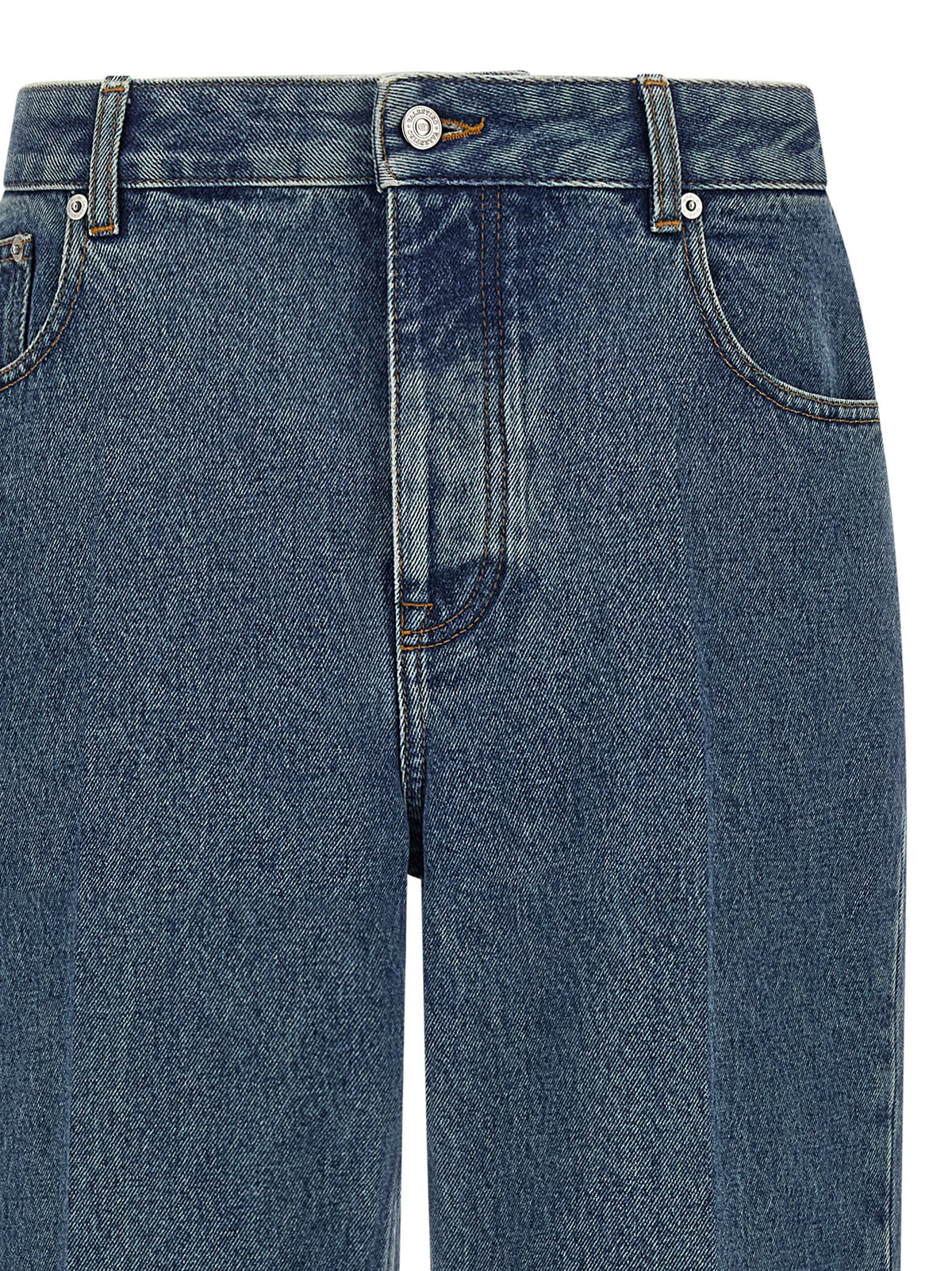 Valentino Garavani Blue Cotton Straight-Leg Jeans for Men