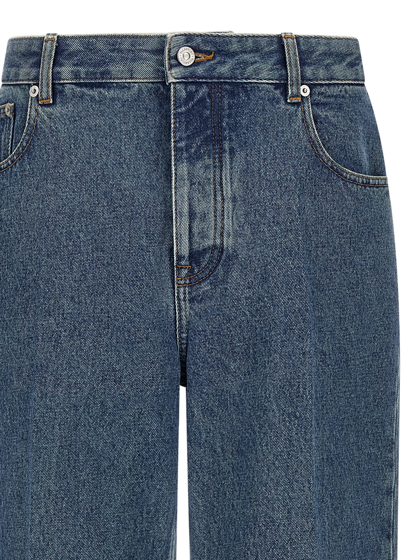 Valentino Garavani Blue Cotton Straight-Leg Jeans