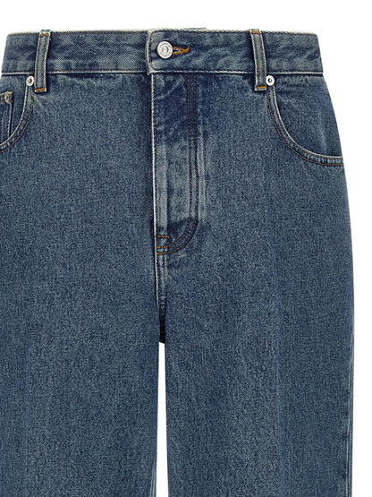 Valentino Garavani Blue Cotton Straight-Leg Jeans