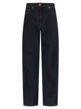 Jean Versace taille haute en coton bleu