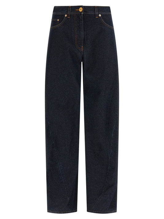Jean Versace taille haute en coton bleu