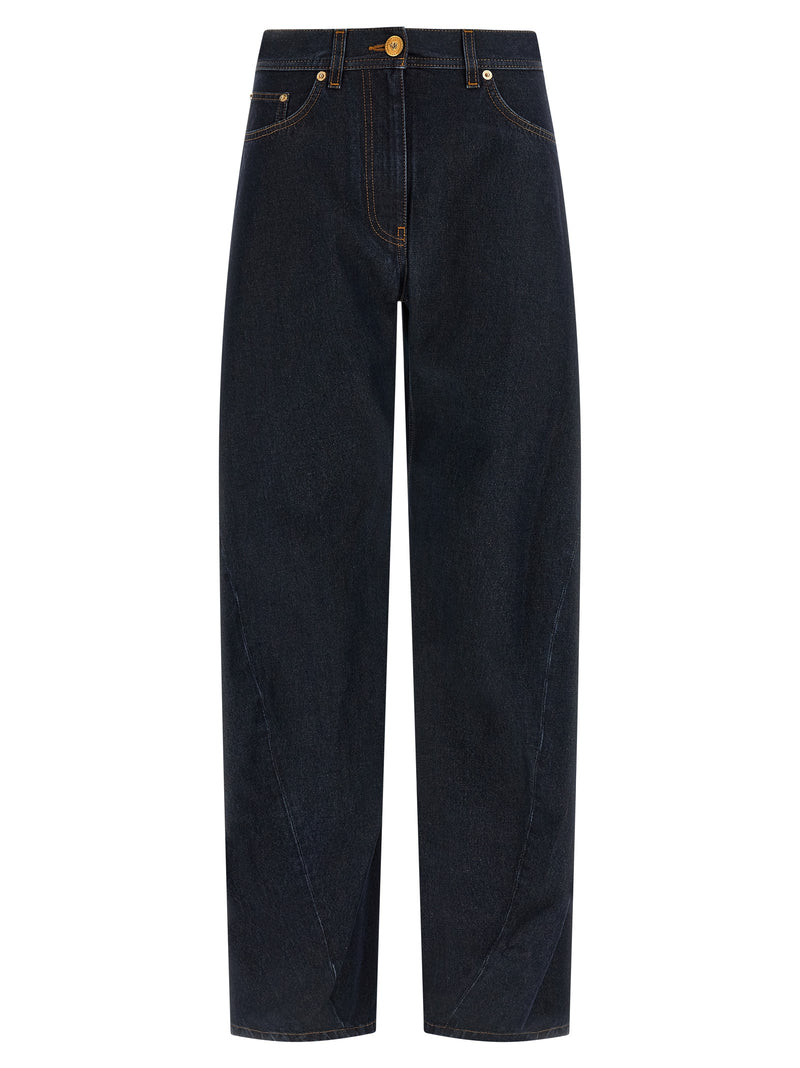 Jean Versace taille haute en coton bleu