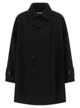 Manteau en laine vierge noir Alberto Biani