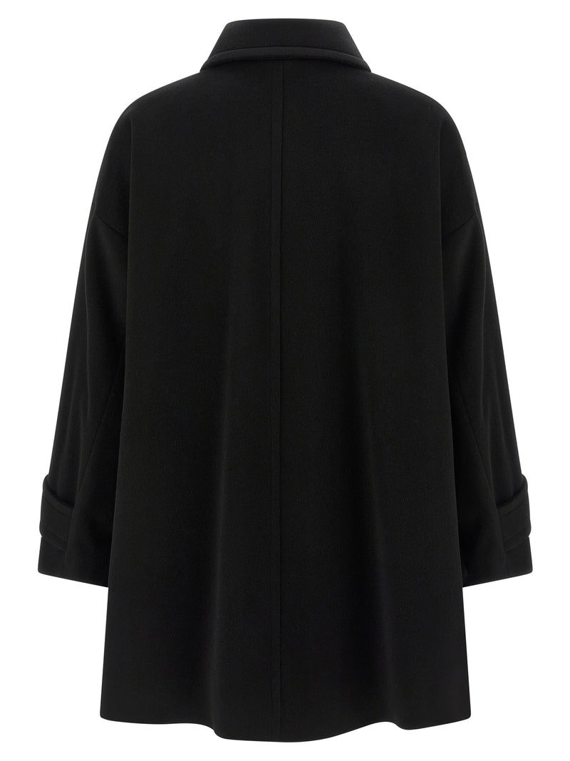 Manteau en laine vierge noir Alberto Biani