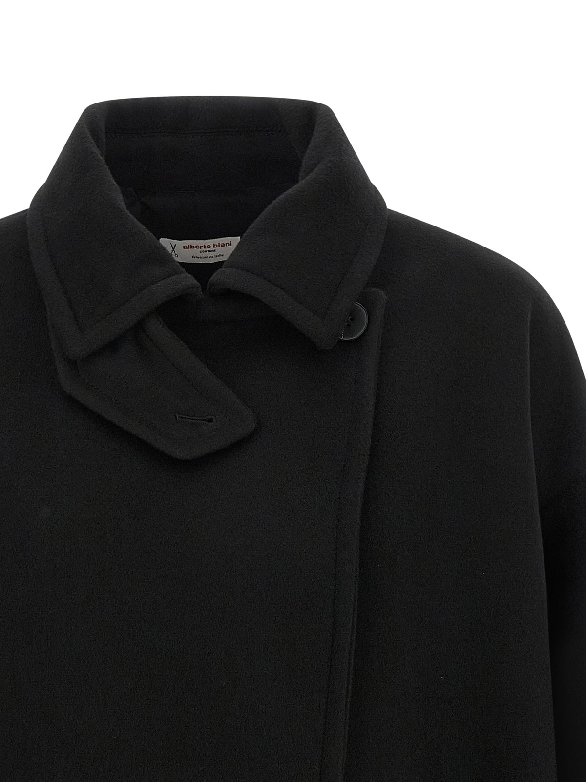 Manteau en laine vierge noir Alberto Biani