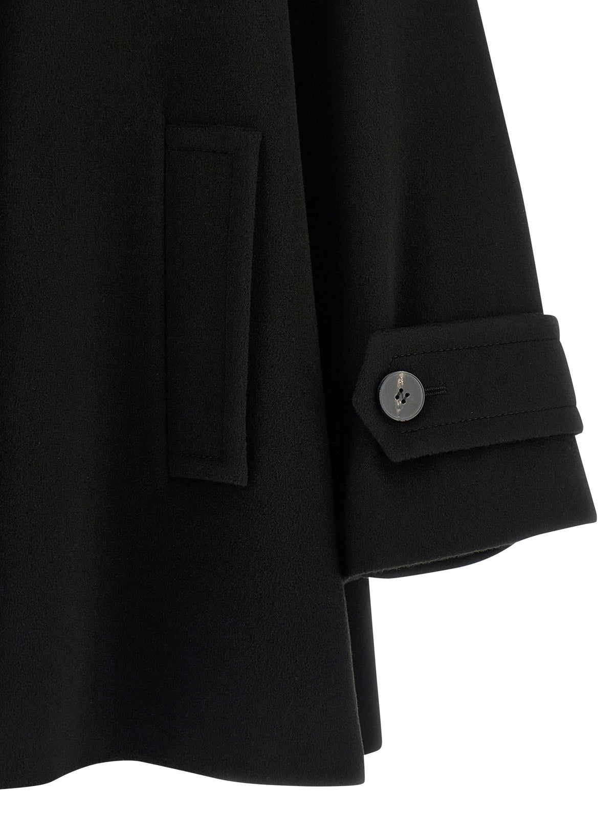 Manteau en laine vierge noir Alberto Biani