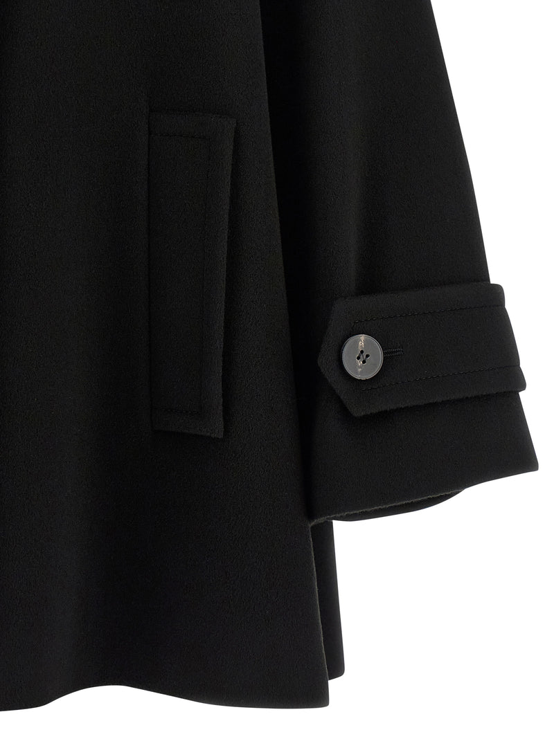 Manteau en laine vierge noir Alberto Biani