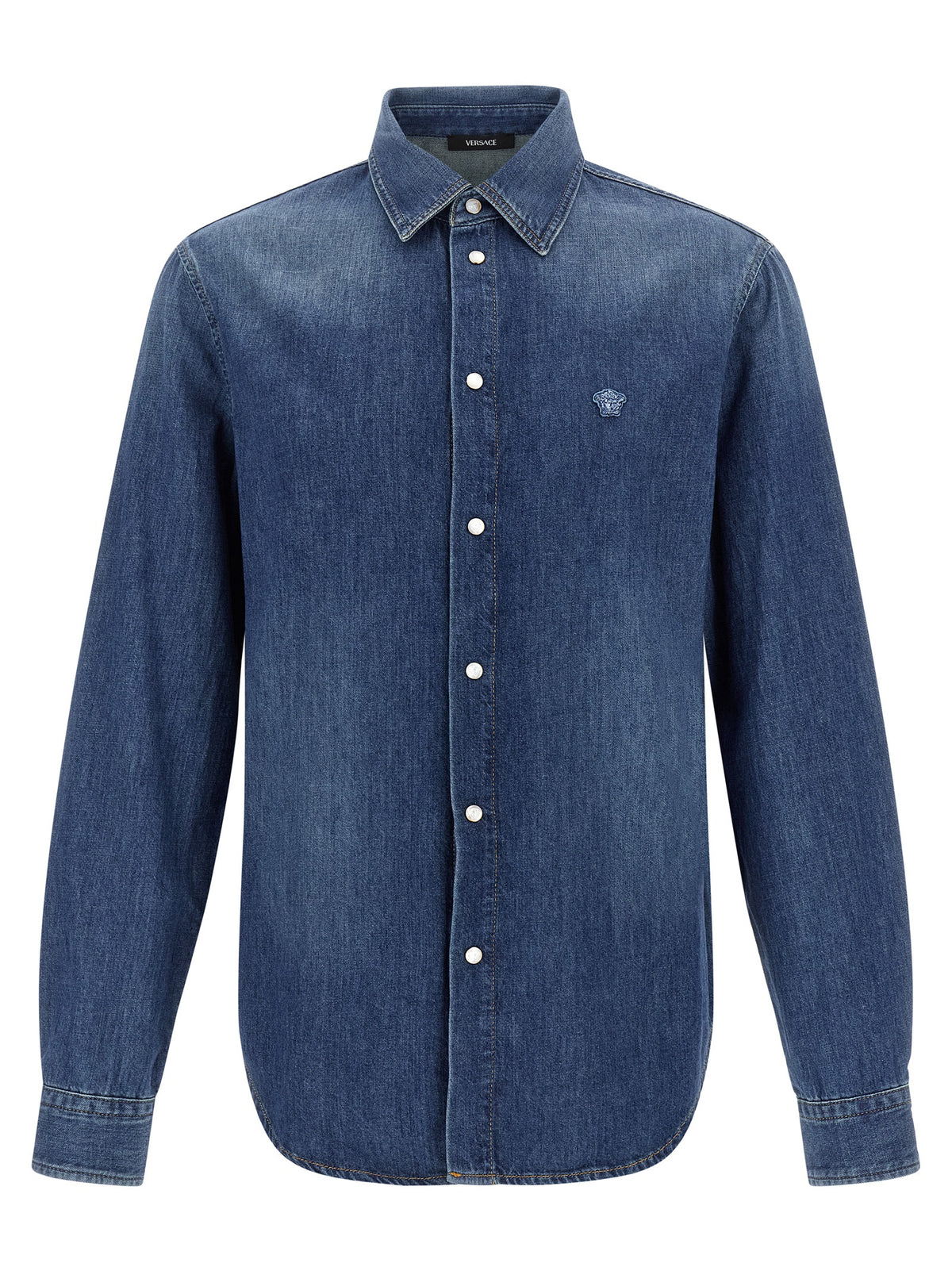 Versace Blue Cotton Blouse