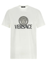 T-shirt bicolore en coton Versace