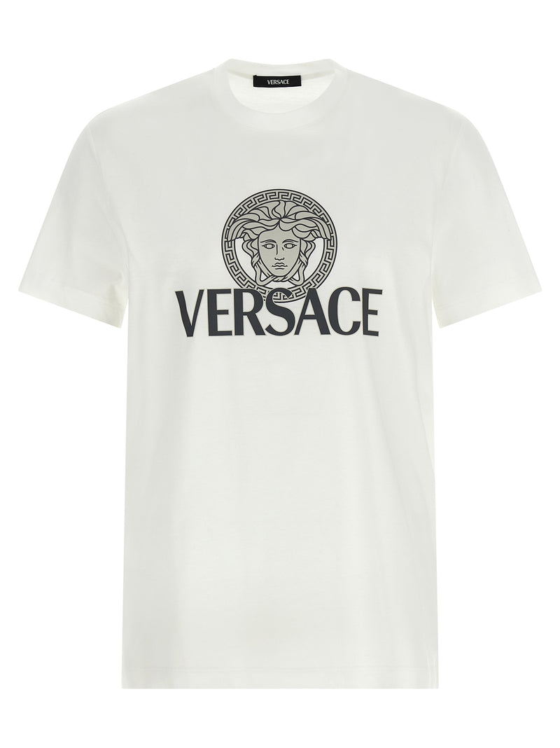 T-shirt bicolore en coton Versace