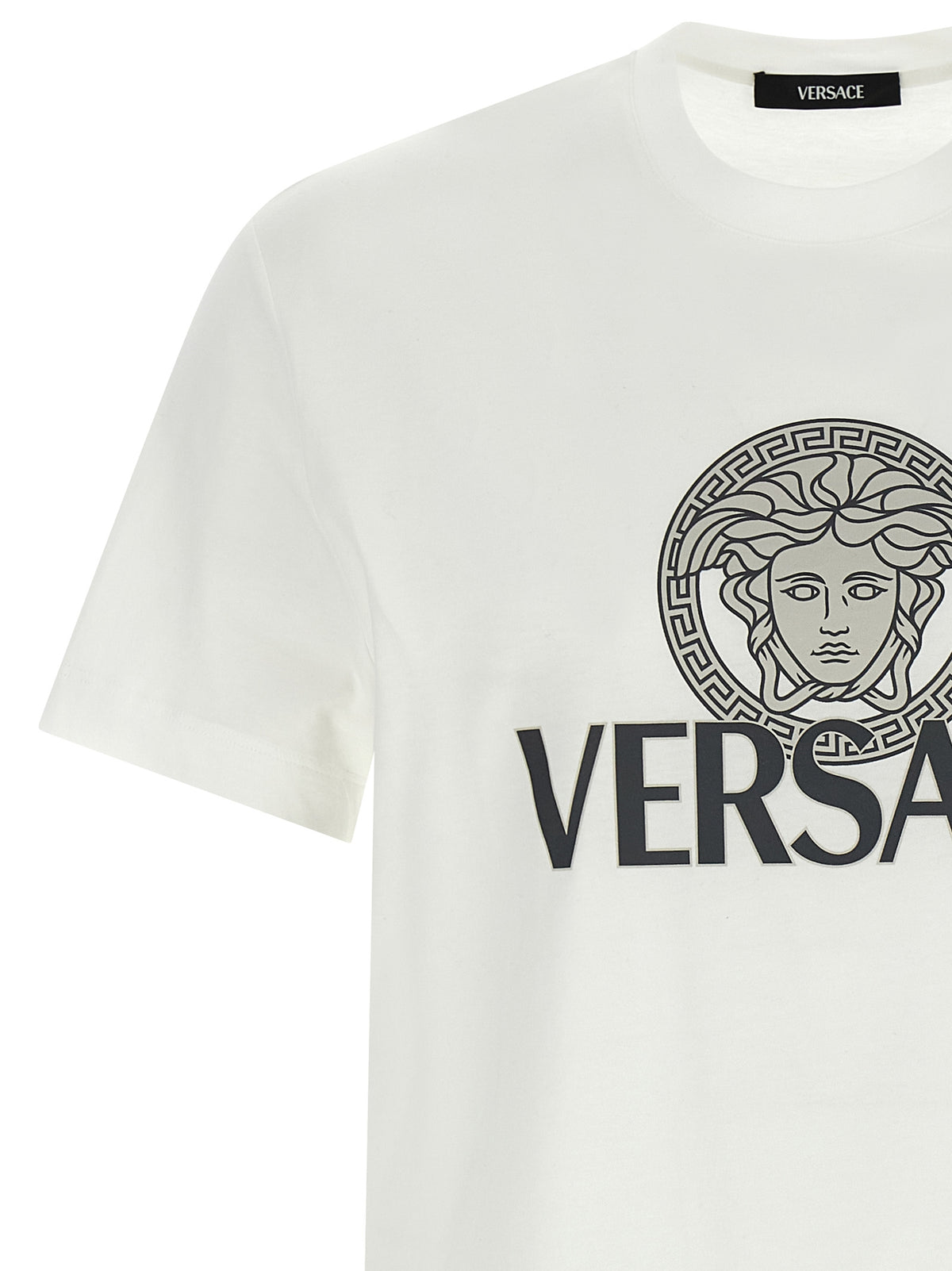 T-shirt bicolore en coton Versace