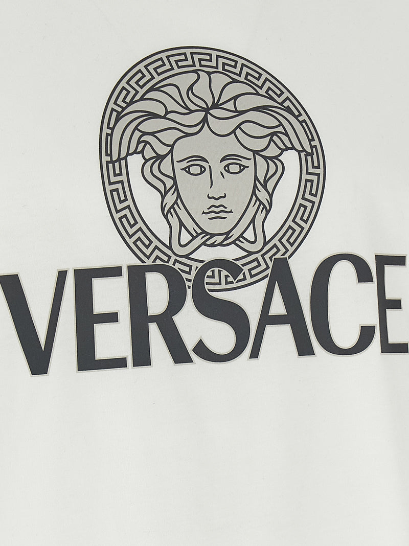 T-shirt bicolore en coton Versace